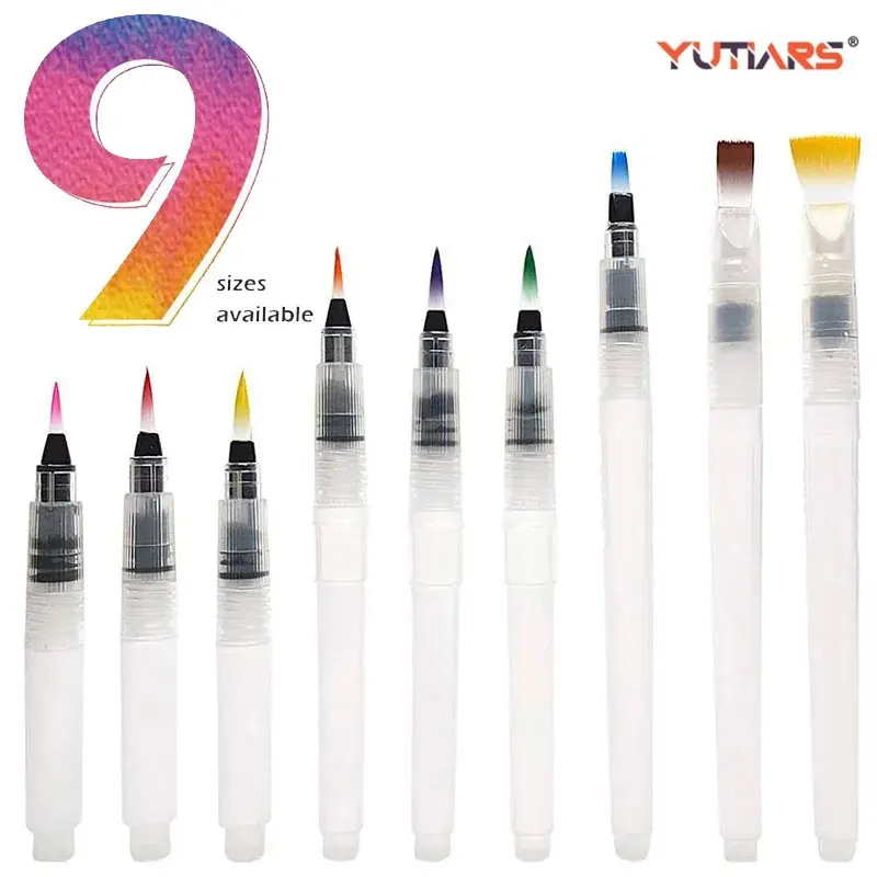 7/9/12pcs Watercolor Brush Pens Set Super Easy To Use And Fill For Water Soluble Colored Pencil Aqua Brush Pen For Beginners