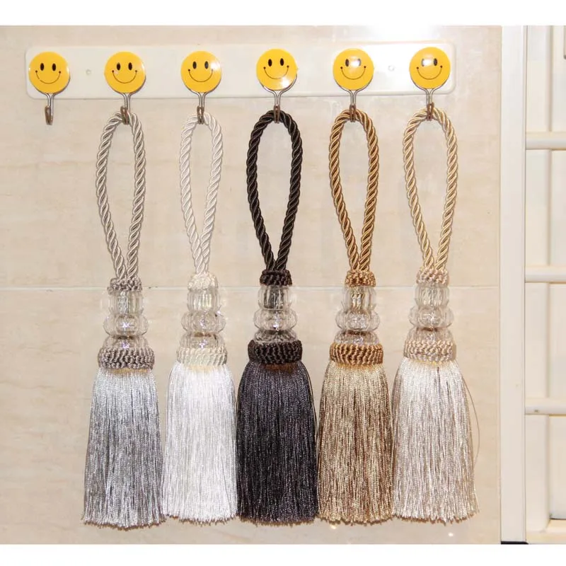 1Pc Crystal Beaded Tassels Fringe Silk Tassel Trim Garment Decoration Hanging Rope Key Tassel for DIY Curtain Accessories