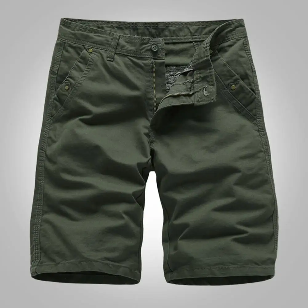 Shorts Stijlvolle Effen Kleur Dubbele Zakken Cargoshorts Sneldrogende Zomershorts