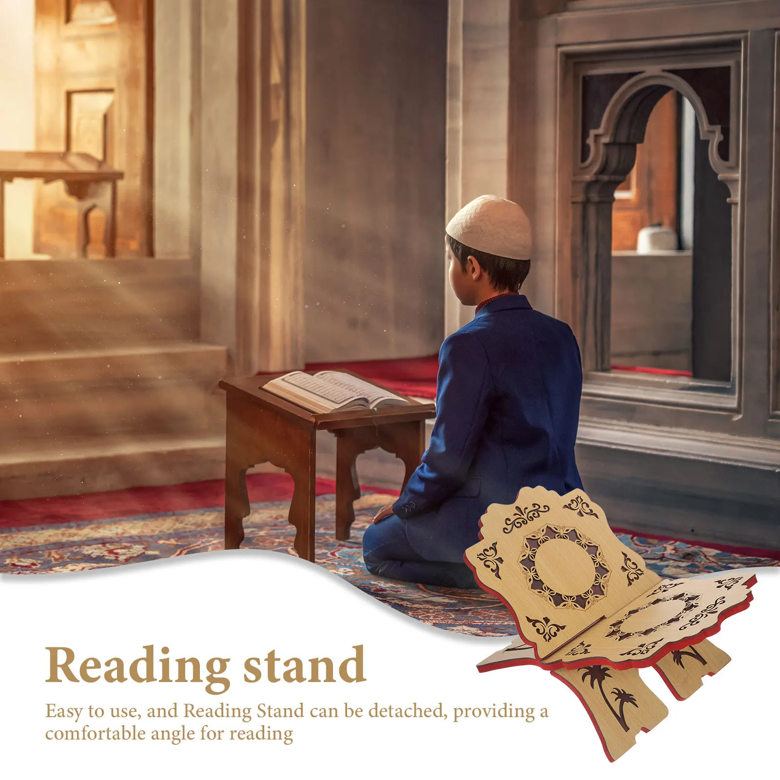 

Bible Reading Stand Wooden Detachable Book Holder for Desk Book Rack Confucian Classic Reading Holder Home Study