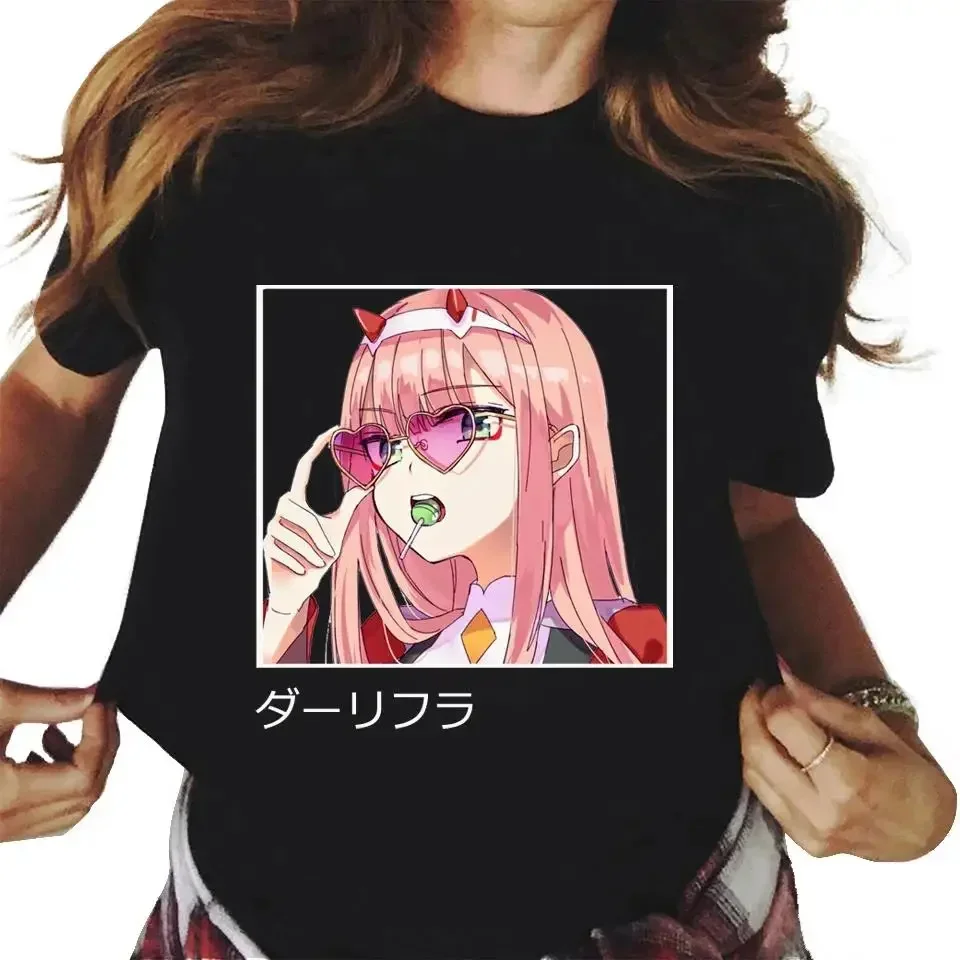 Anime Darling in The Franxx Zero Two Print T Shirt Women Fashion Casual Streetwear Short Sleeve Men Tshirt Summer Unisex T-Shirt