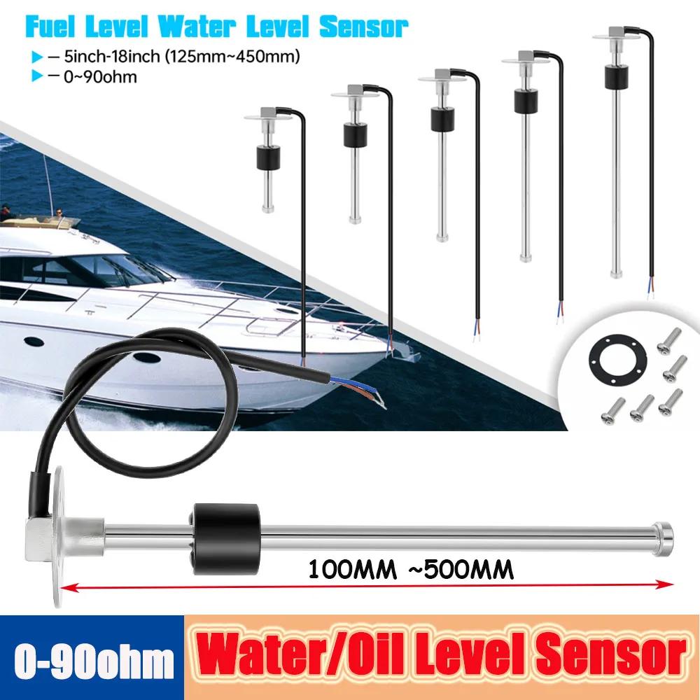 0 ~ 90Ohm Wasser-/Kraftstoffs tand sensor 150mm 200mm 250mm 300mm Öltank-Sende einheit Sensor Edelstahl für Wasser-/Ölstand anzeige