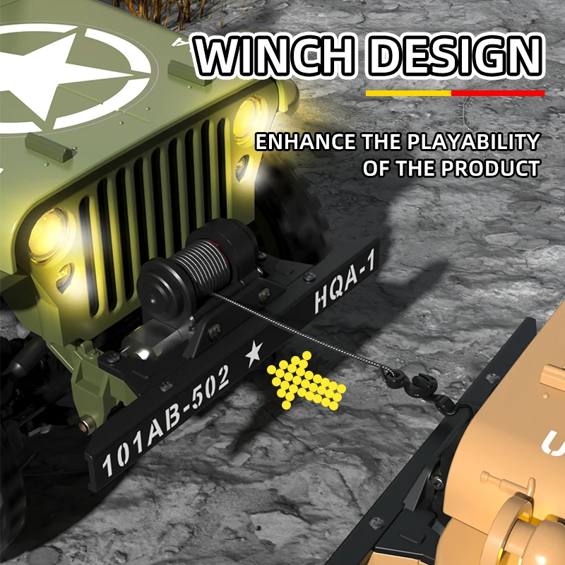 HG4-58 1/14 WILLYS Crawler Escalada Carro de Controle Remoto 2.4G Escala Liga Simulação Caminhão Veículo Offroad Elétrico para Crianças/Adultos