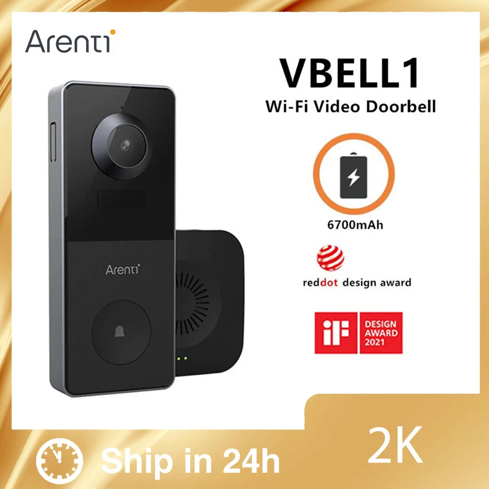 armihub 2k video doorbell ip65 waterproof security camera smart intercom wifi door bell anel de alarme sem fio carregavel 01