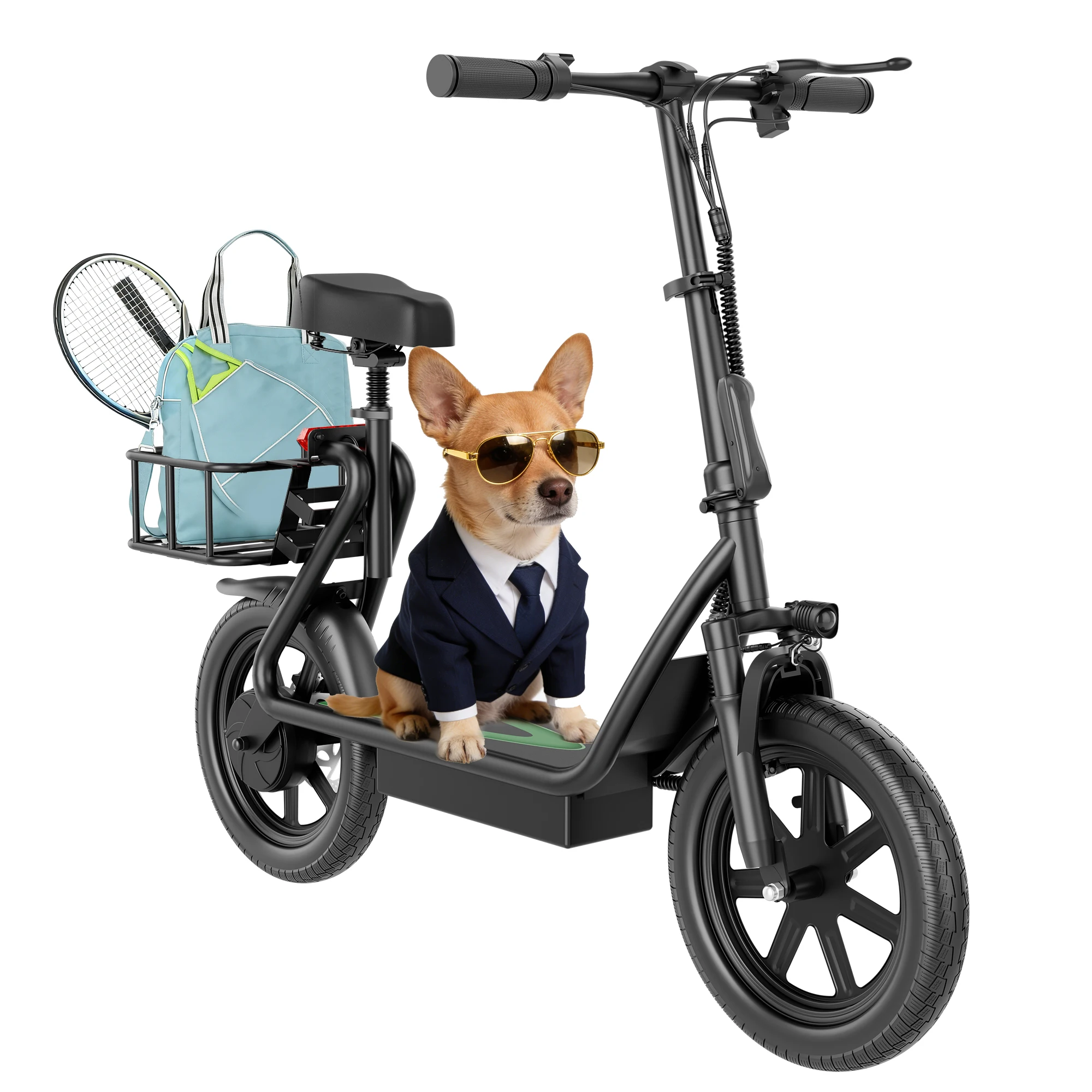 AliExpress ATSANT ES2 Electric Scooter 500W Electric Bike 54.6V 10.4Ah High-Capacity Battery  27Miles Long Range 22MPH Foldable EScooter EBike with Seat