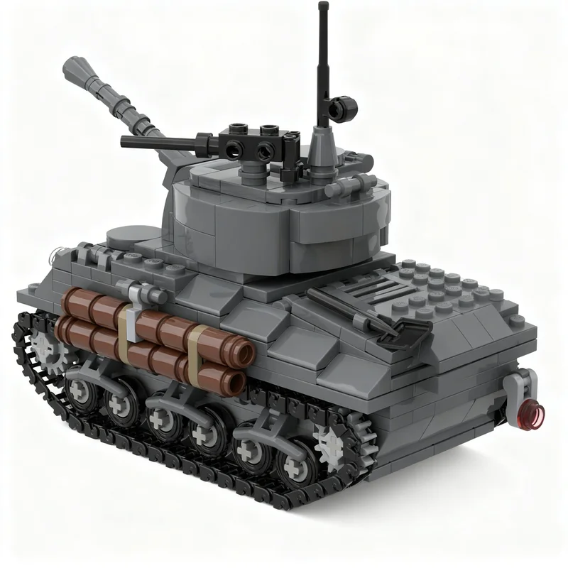 511pcs MOC Sherman Fury WWII Creator Designer Sets Model Building Blocks Architecture Christmas Gift Idea Brick Toys Birthday