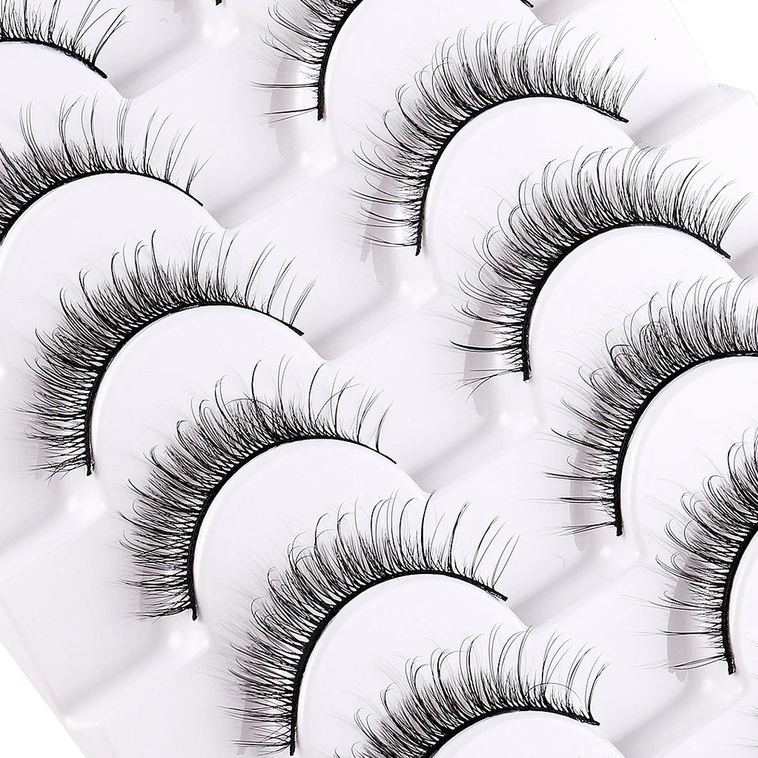 10 pairs new products natural chemical fiber false eyelashes makeup grafting eyelashes cross-border hot eyelashes