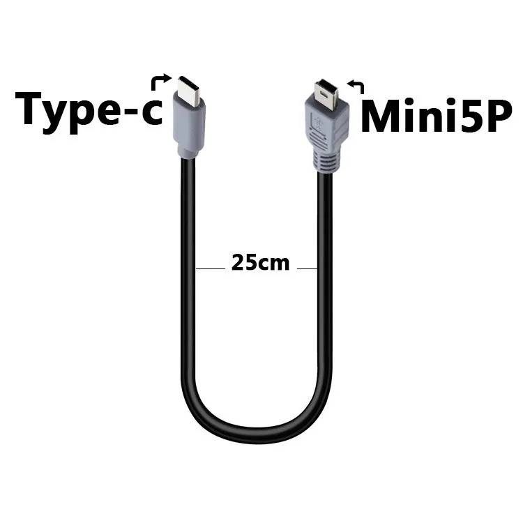 2Pcs USB C to Mini USB OTG Cable,USB C Male to Mini USB C Male On-The-go Data Convertor Adapter OTG Cable for MacBook