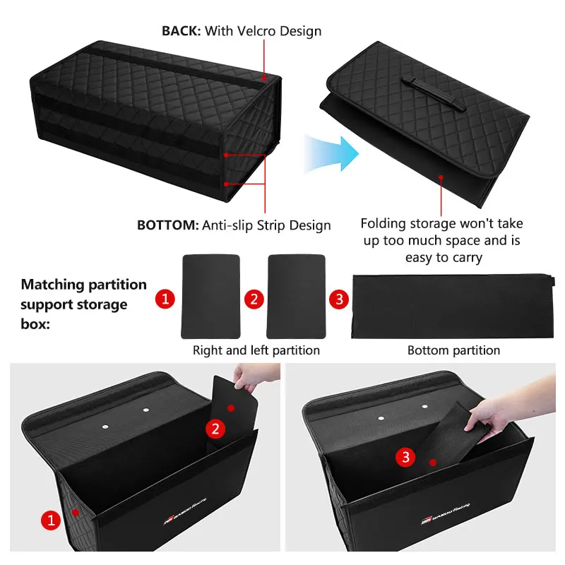 For Toyota Car Storage Bag Folding Travel Tidying Box Trunk Tools Case GR Sport Gazoo Racing Yaris 86 Corolla Hilux Supra view 2