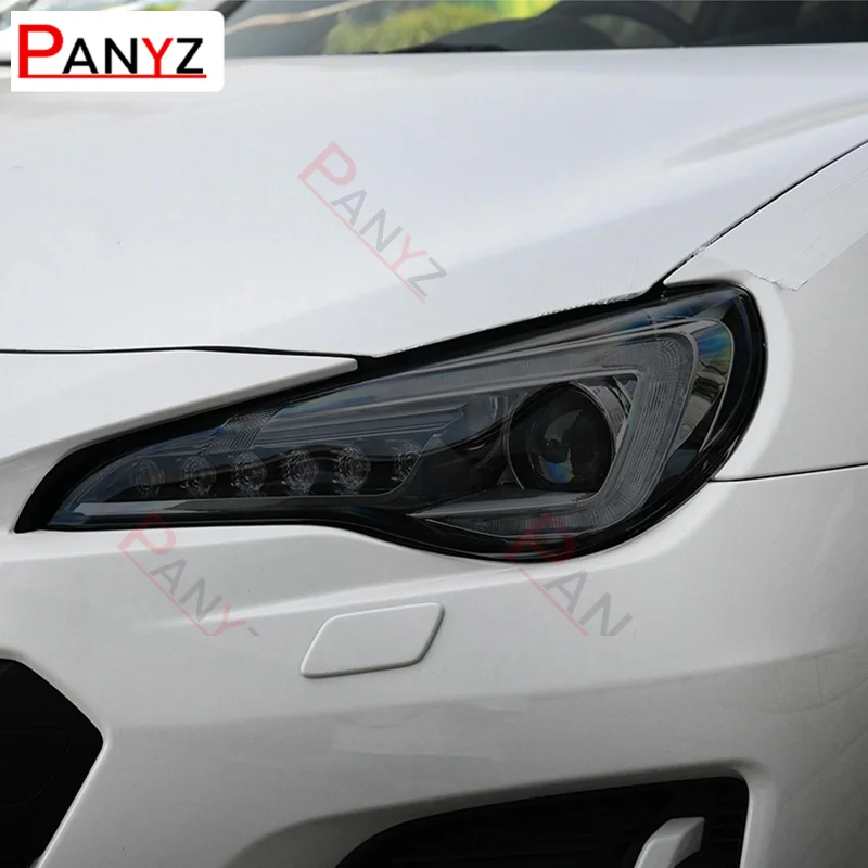 2 Pcs  For Subaru BRZ 2013-Present  Car Headlight Protective Film Headlamp Restoration Transparent Black TPU Sticker