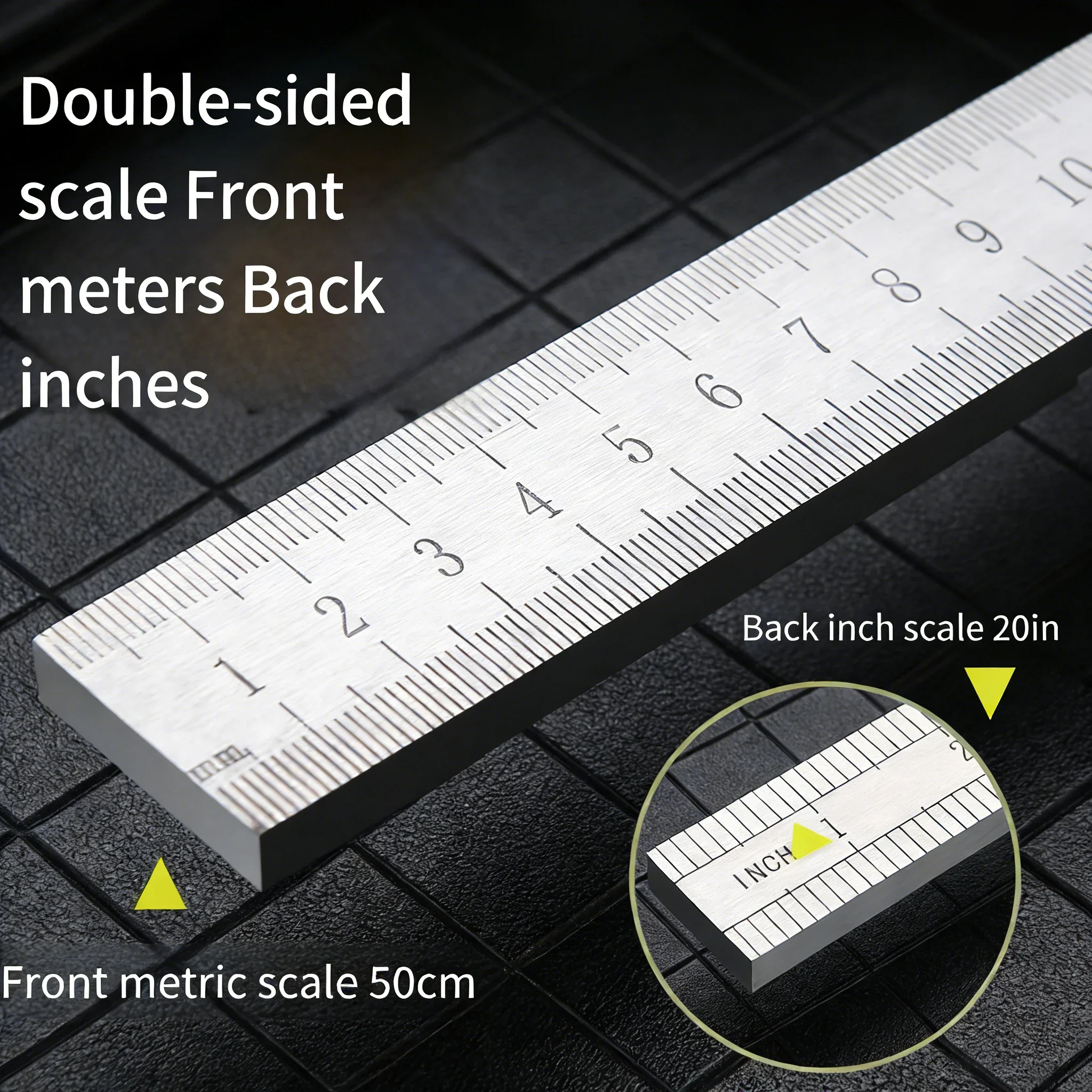 5mm Thick Stainless Steel Ruler | Heavy-Duty Measuring Tool for Students & Car Safety | Ultra-Thick Steel Straight Edge