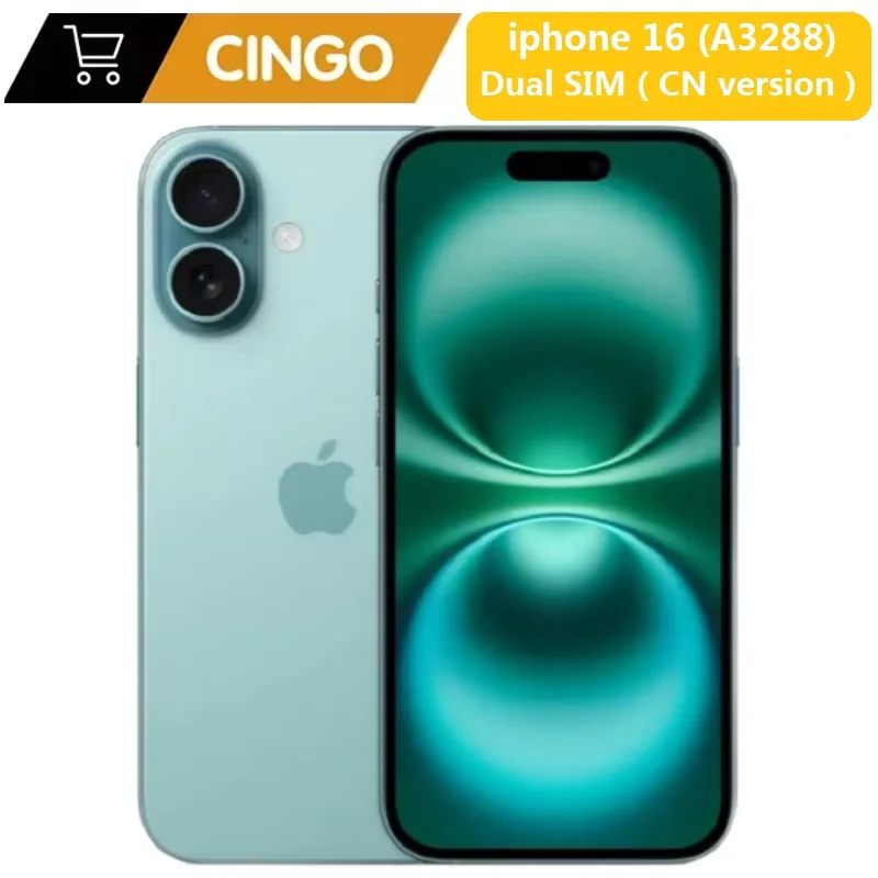 iPhone 16 SIM المادي 6.1 بوصة A18 الهاتف المحمول الأصلي 5G فتح هاتف أبل معرف الوجه 8GB + 128/256/512GB هاتف ذكي ثنائي الشريحة