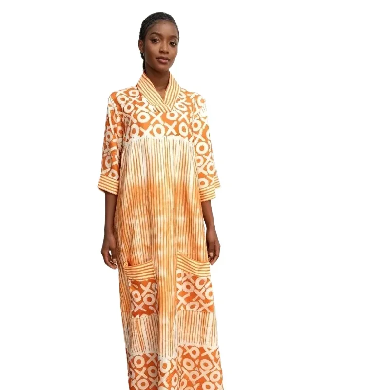 

African Plus Size Dresses for Women 2025 Spring Autumn African V-neck Half Sleeve Wedding Party Evening Long Dress Robes Gowns