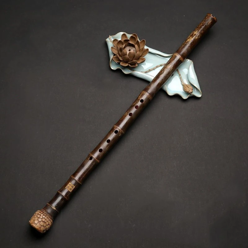 

Вертикальная бамбуковая флейта с 8 отверстиями, фиолетовая, G/F-клавиша, с большой головкой, профессиональный духовой инструмент, традиционная флейта для начинающих