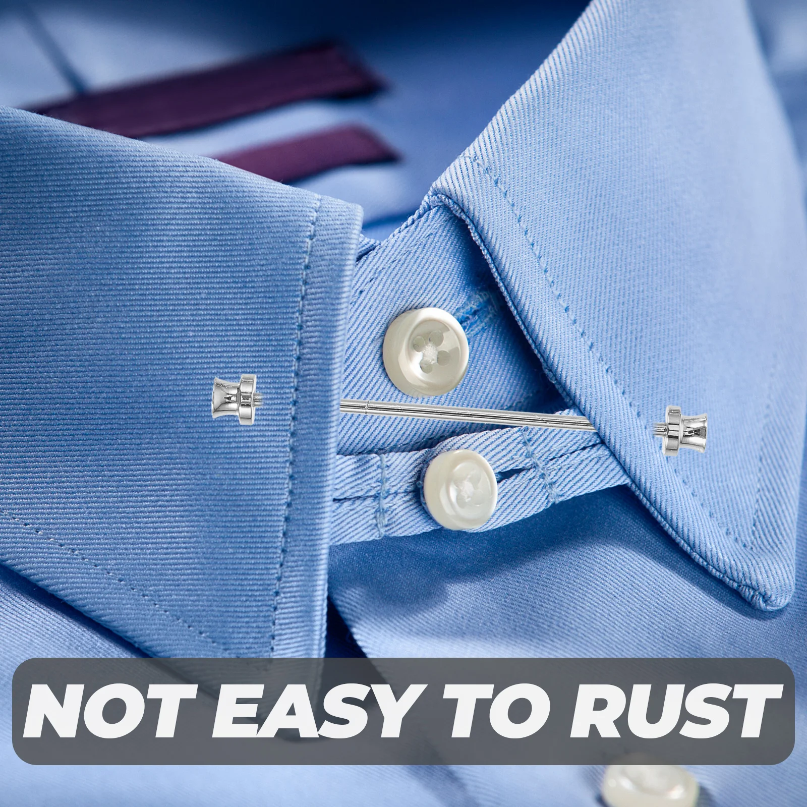 

2Pcs Mens Collar Pins Necktie Clasp Shirt Accessories Stays Collar Bar Tie Pin Lapel Pin for Men Necktie Pins