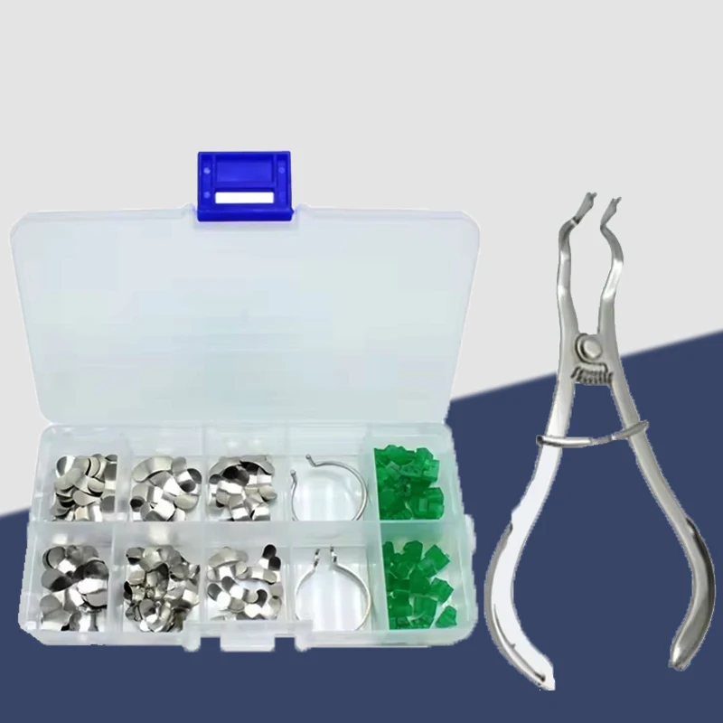 

Стоматологическое секционное матричное кольцо, 40 шт., силиконовые клинья, комплект для восстановления моляров, стоматологические клинические инструменты