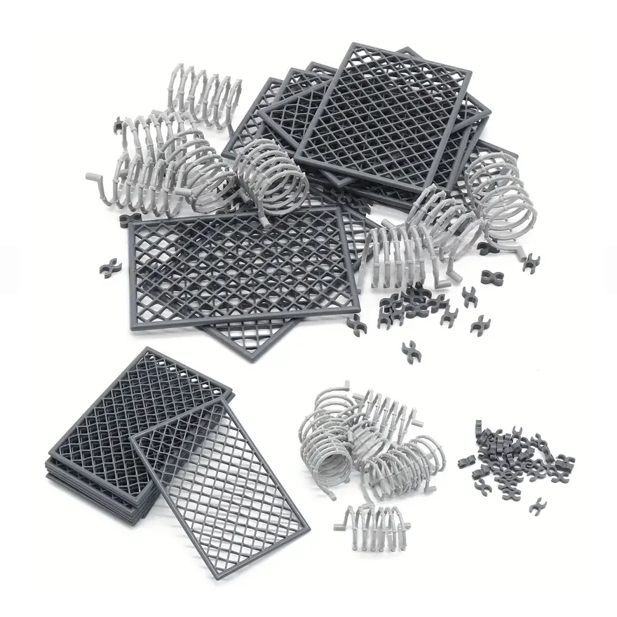 60pcs Police Bricks Protective Net & Mesh Wall Roadblock Accessories Military Building Blocks Set for Soldier Figuries DIY Model