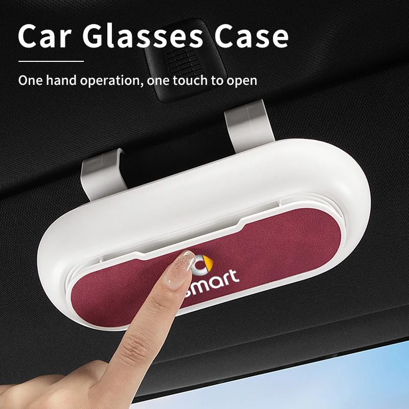 Car Glasses Case Holder Sun Visor Sunglasses Box Hanger Glasses Clip For Smart Fortwo 451 450 453 Forfour Cabrio ROADSTER Coupe