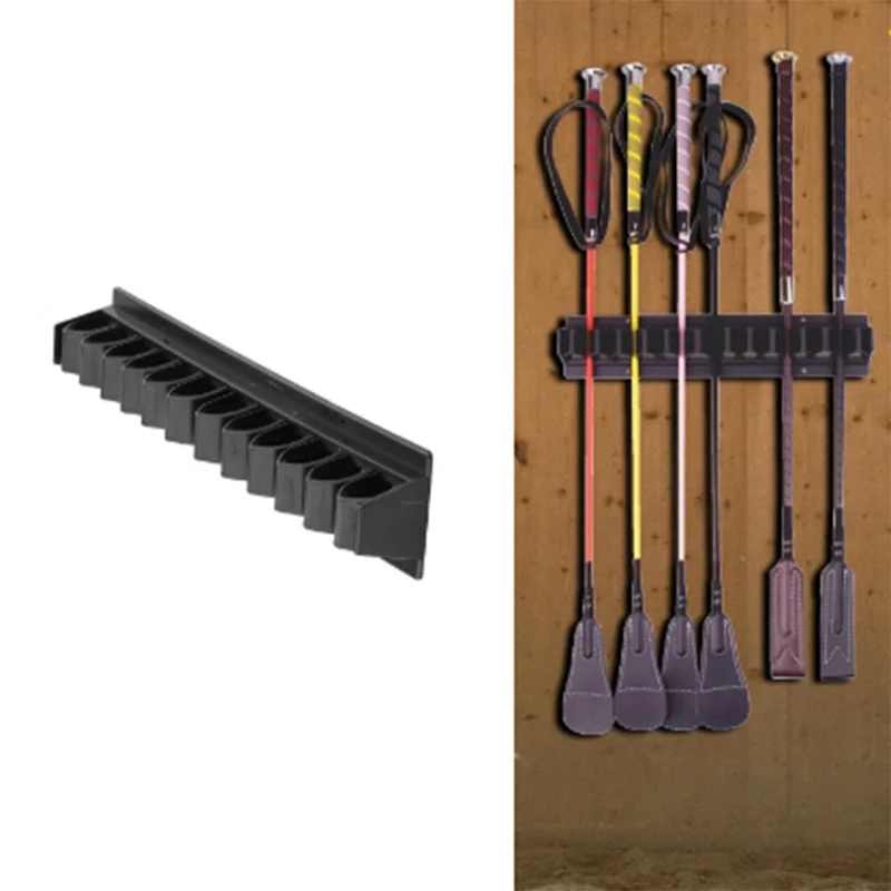 Suporte de parede para equitação, estábulos, equitação chicote Rack, suporte de equipamentos, acessórios, detém até 12 chicotes