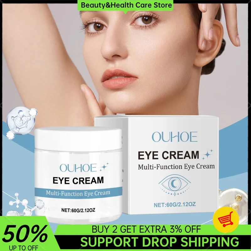 Crema hidratante para ojos, 60g, iluminadora, antihinchazón, decolora, cara, ojos, línea fina, antiarrugas, ojeras, crema para el cuidado de la piel