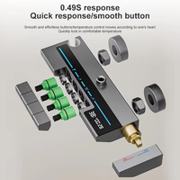 Gray digital display shower set hot and cold piano button with atmosphere light, bathroom faucet shower head