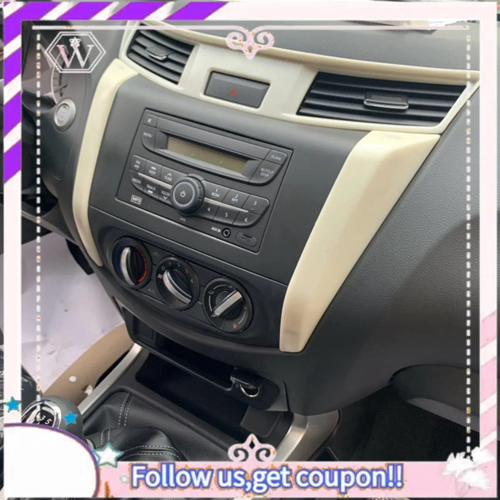 

Portable Car Center Console Instrument Panel Cover Trim With Headlight Switch Button Cover Trim,For Nissan Navara NP300 16-21