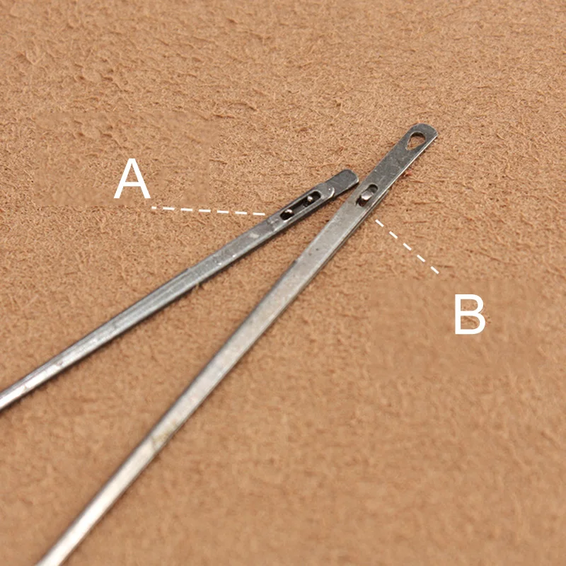 2 szt. Igła do liny skórzanej do szycia narzędzie rzemieślnicze wyroby skórzane podwójny otwór splot skóry koronkowe robótki ręczne zestaw do szycia
