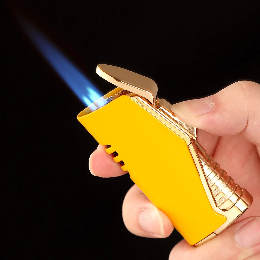 GALINER Metal Butane Gas Cigar Lighter Portable 3 Torch Blue Flame Lighter Smoking Cigar Accessroies