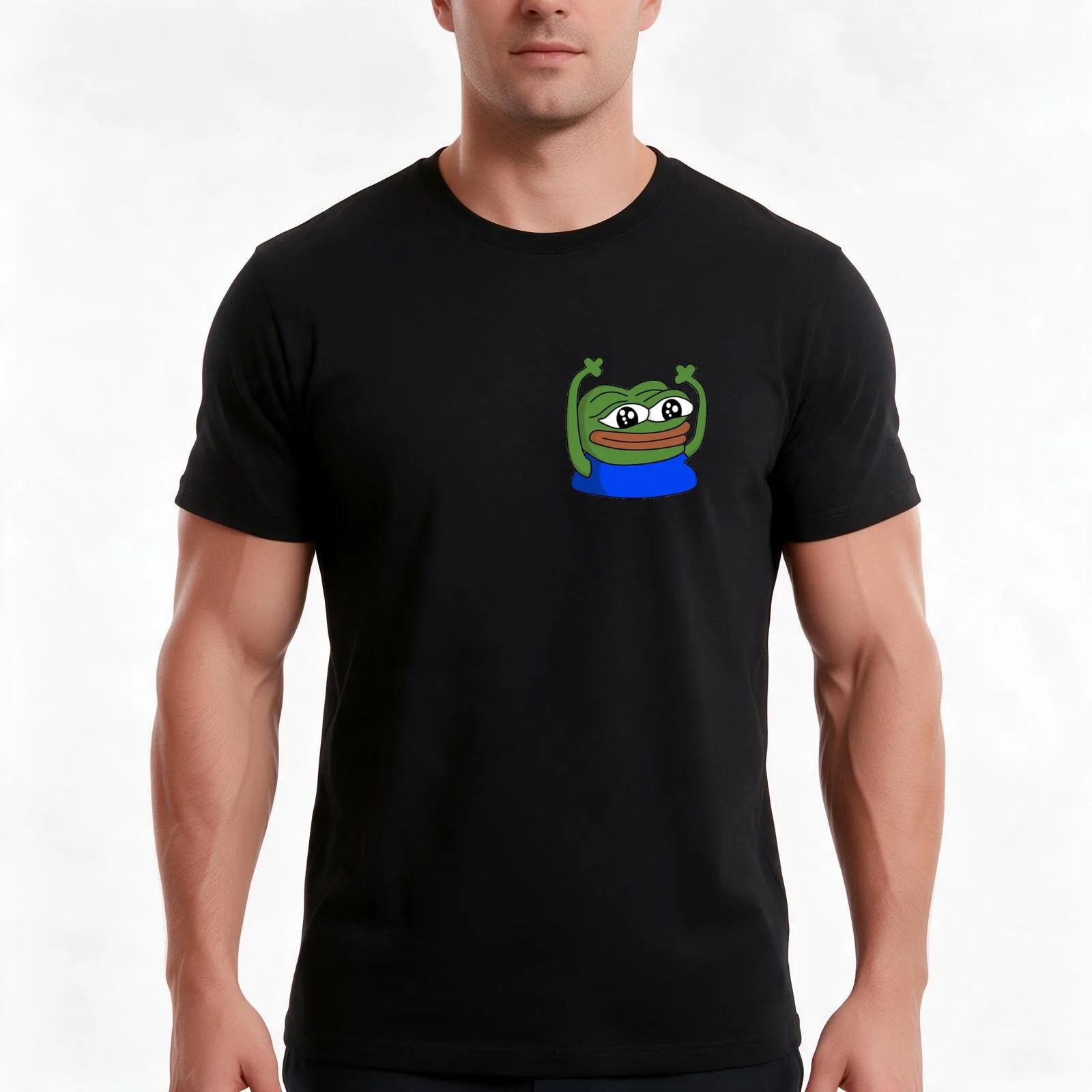 HYPERS Twitch Emote T-Shirt, Summer Casual Cotton Tee, Oversized Streetwear Tops, Vintage Graphic Print, Loose Fit Short Sleeve