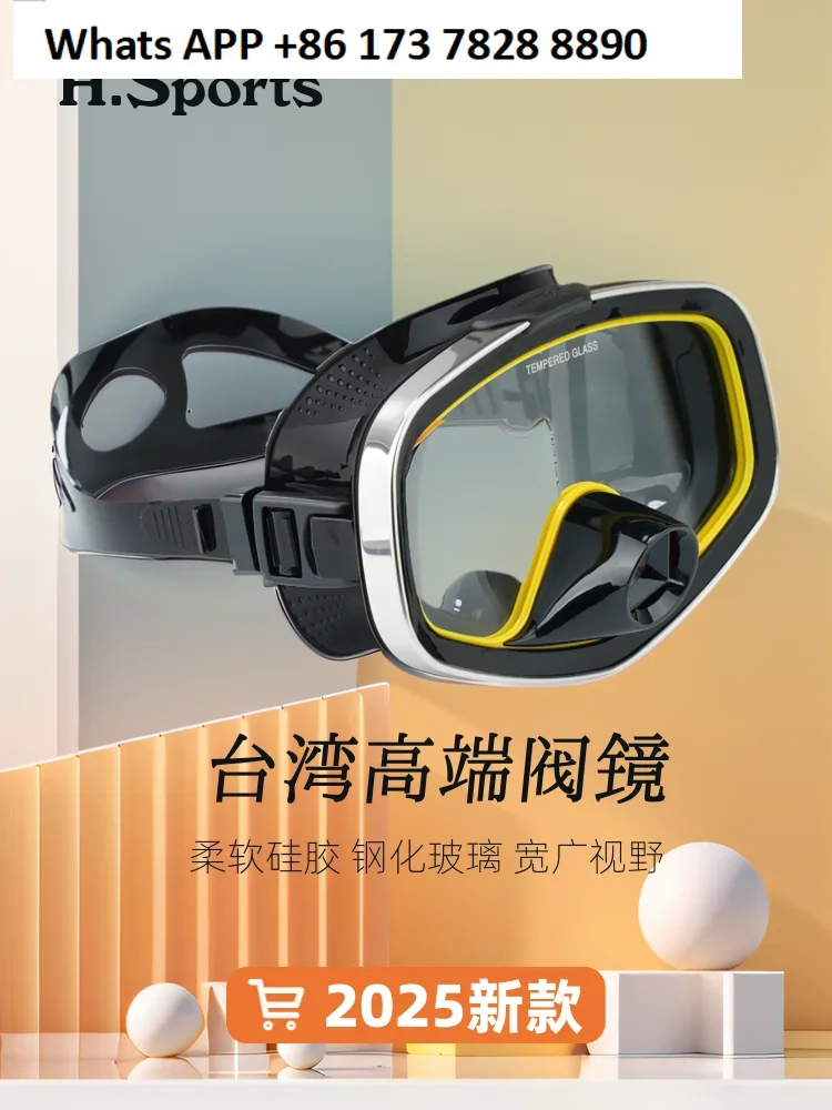 

Taiwan diving mask tempered glass underwater operation liquid black silicone tape exhaust genuine valve flat mirror water mirror
