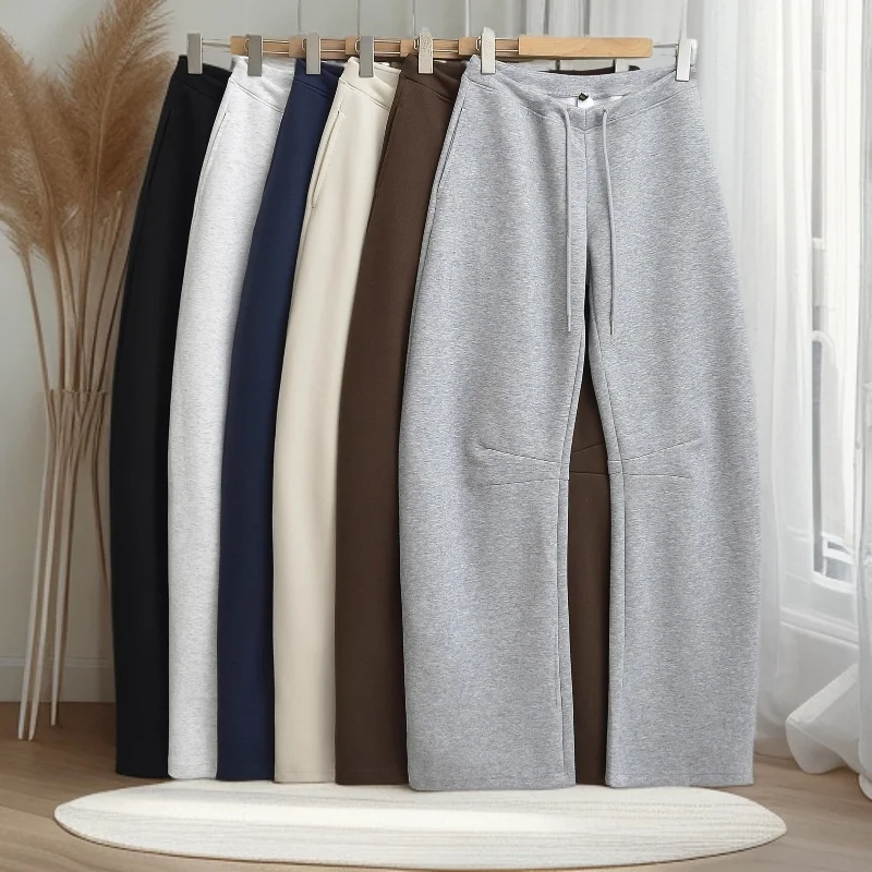 

Женские свободные повседневные брюки, новинка 2025 года, брюки с высокой талией и широкими штанинами, корейские модные универсальные женские прямые брюки
