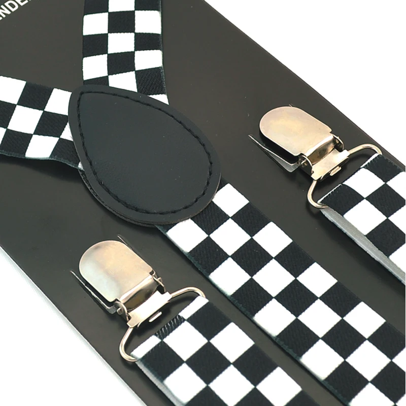 1 Juego de tirantes informales con diseño novedoso a cuadros a la moda, conjunto de pajarita con tirantes de mariposa para mujeres y hombres, conjunto de regalo con tirantes
