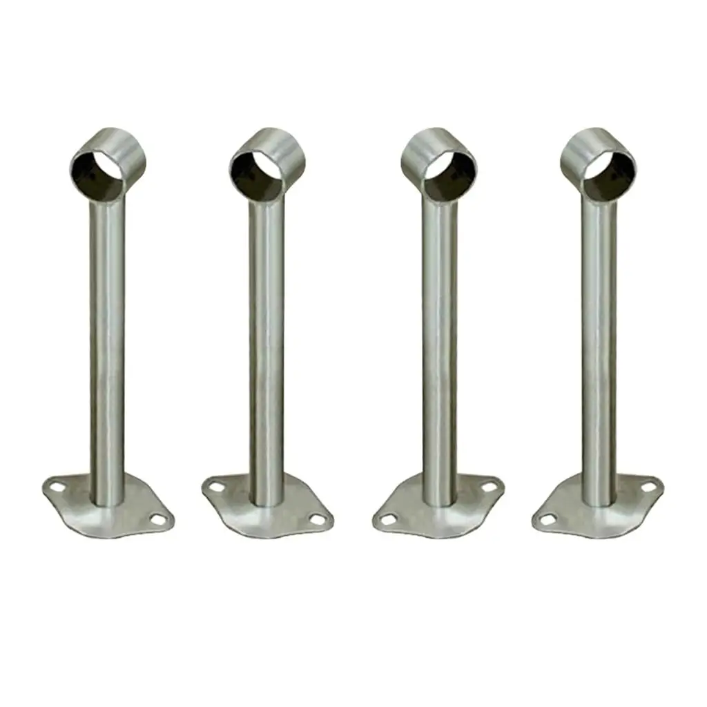 4pcs Stainless Steel Wardrobe Pipe Lever Rod Holder Socket Closet Lever Support image 5