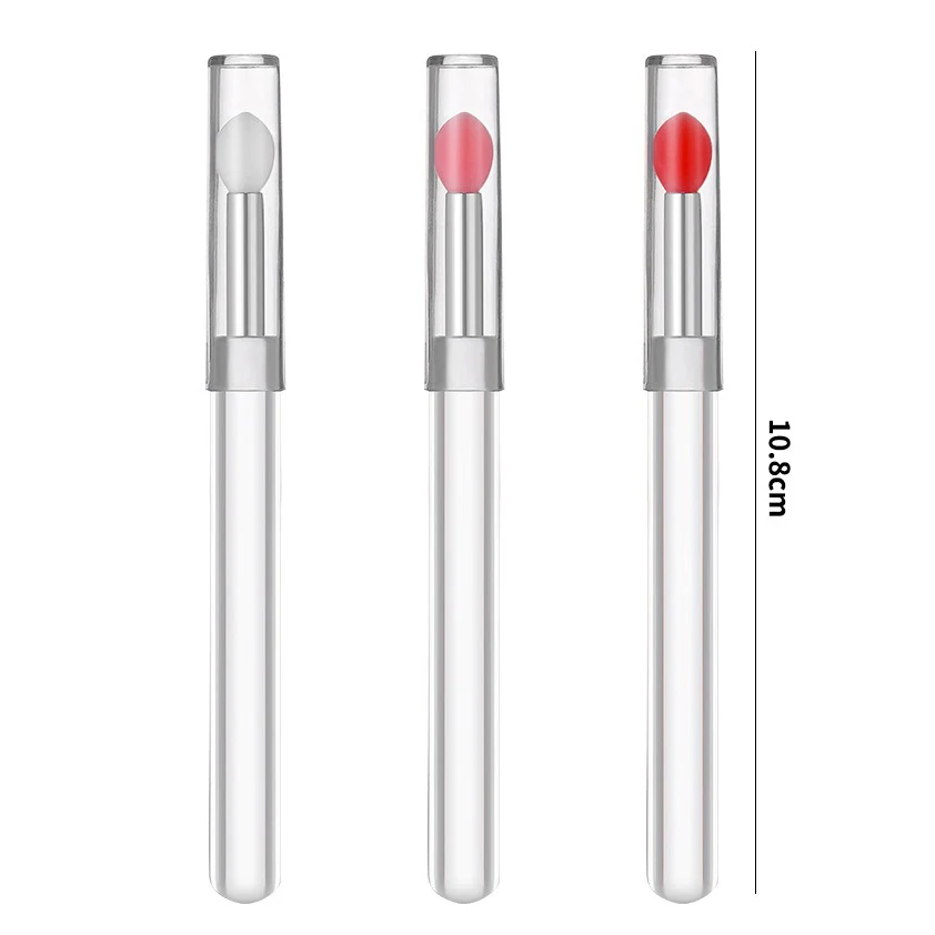 1pc portátil escova labial de silicone com capa macio multifuncional aplicador de bálsamo labial batom lipgloss pincéis de maquiagem