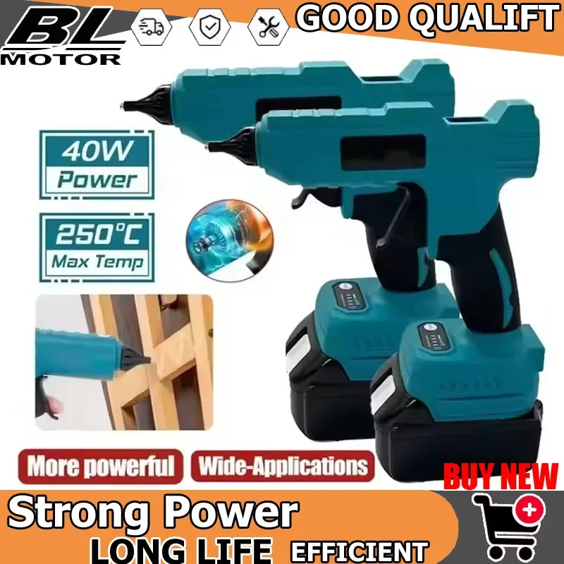 

Электрический термоклеевой пистолет 18В с литий-ионным аккумулятором для DIY, упаковки, декора и ремонта, совместим с аккумулятором Makita 18В