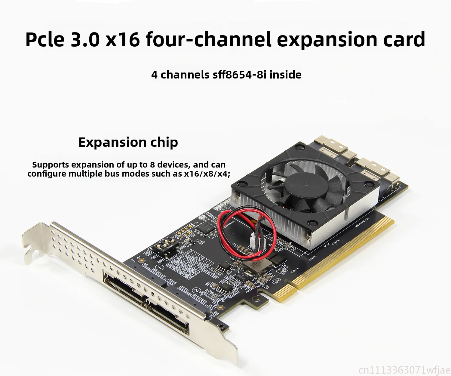 Non Split PCIe Expansion Adapter Card with Cooler Fan for External GPU M.2 U.2 Drive