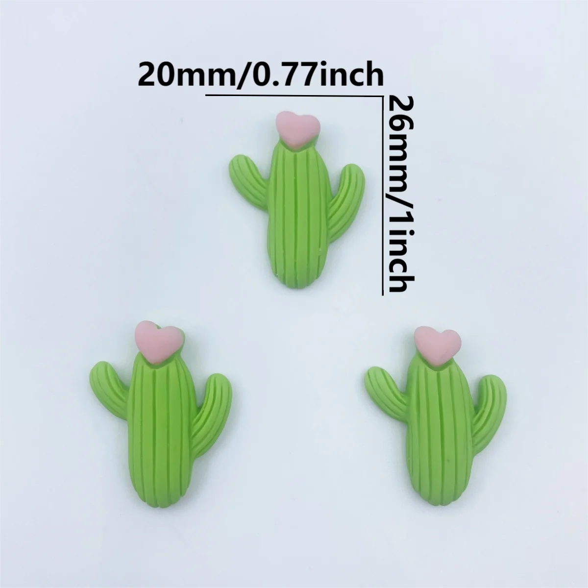 20PCS Mini Cactus Flat Back Resin Figurines DIY Scrapbook Bow Accessories Home Crafts