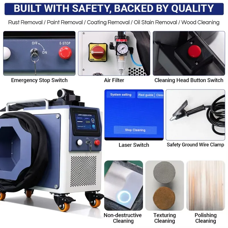 2026 DMK 500W GT-500 Air-cooled Pulse  Cleaning Machine for Wood Paint Rust Remove