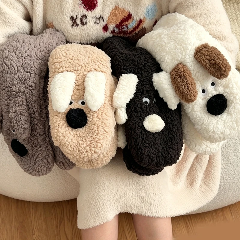 New 1 Pairs Floppy Ears Dog Cartoon Adult Sleep Socks WinterSocks Leg Covers Carpet Slippers Socks Couple Socks Christmas Gift