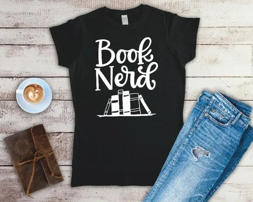 Book Nerd Ladies Fitted T Shirt Sizes Small-2XL