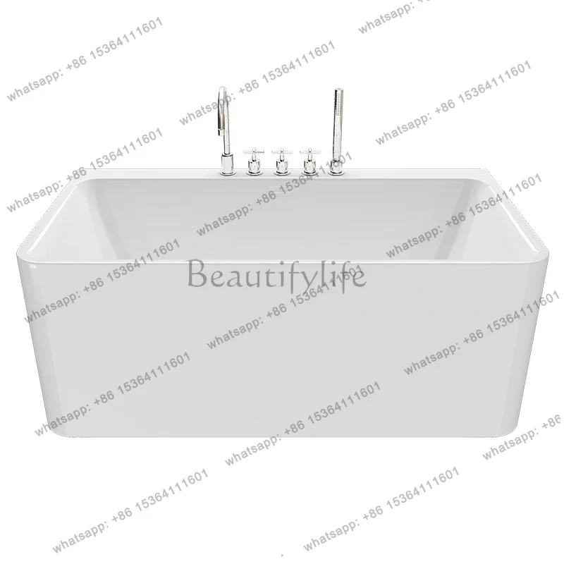 Thin edge three-sided skirt rectangular full-size acrylic massage surf tub QT-071