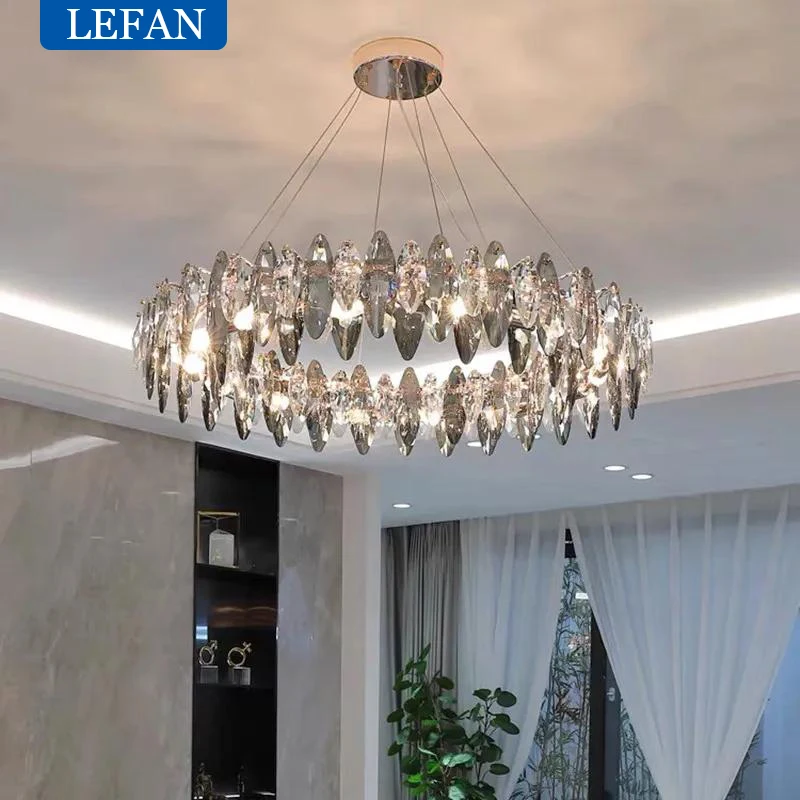 Imagem -03 - Luxo Moderno Lustres de Cristal Lustre Interior Lâmpada Pingente para Sala de Estar Art Decor Luz Pendurada Iluminação Led E14