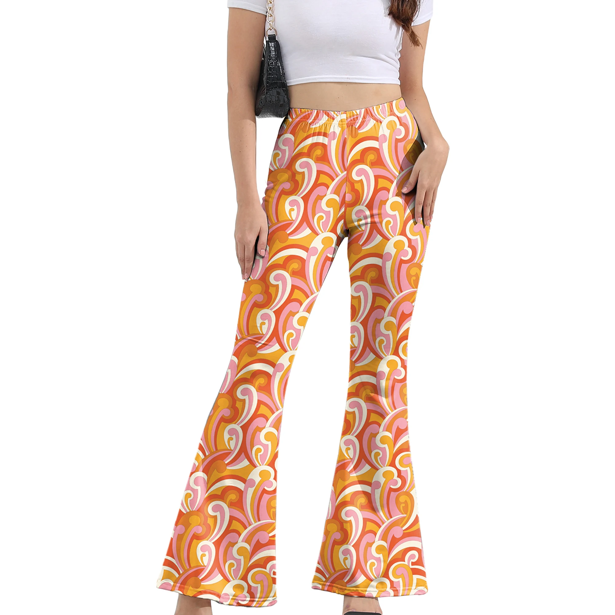 好*様 90s byblos spiral flare pants archiv VIP FASHION Hip Hop Women Flare Pants 90S Leapord Print Pants
