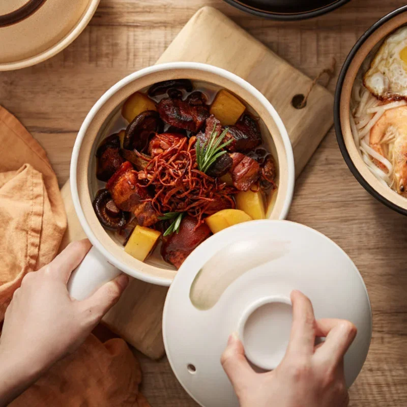 Imagem -03 - Panela Resistente a Alta Temperatura para Fogão a Gás Panela de Sopa Estilo Japonês Panela de Ensopado Caçarola com Alça