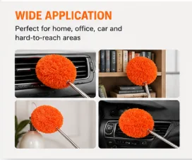 Telescopic Stainless Steel Duster with Ultra-fine Microfiber Head, Static Dust Catcher, Bendable for Ceiling Fans, High Furniture, Car, Spider Webs, Indoor & Outdoor Use for Bedroom Bathroom Kitchen view 3