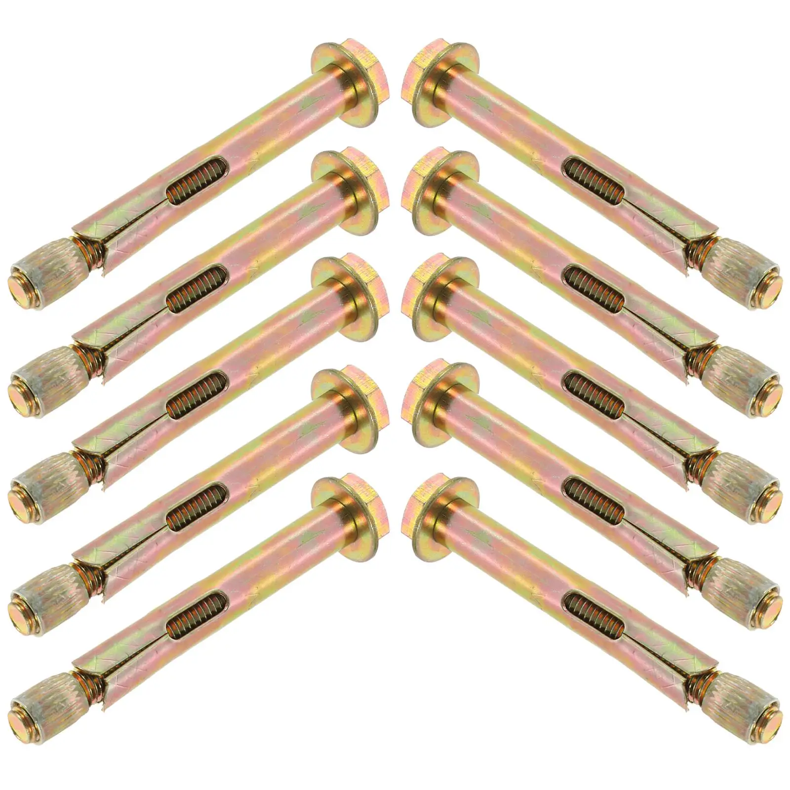 

10 Pcs M8x80 Concrete Anchors Kit Bolt Carbon Steel Expansion Fasteners Masonry Screws Heavy Fixtures Hardware