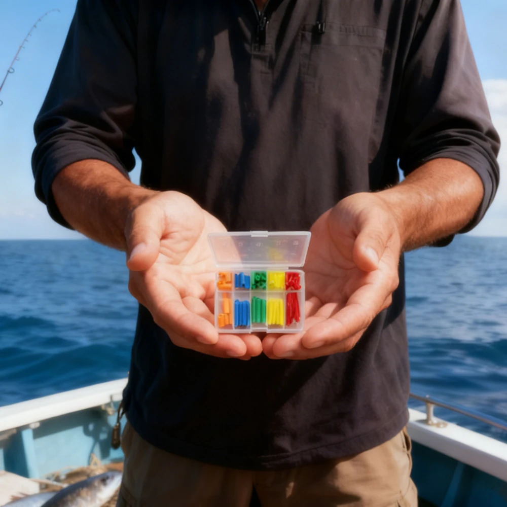 

1-10Box 5Color Different Diameters Fishing Float Sleeve Multicolor Plastic Fishing Bait Hollow Connect Tubes Fishing Accessories