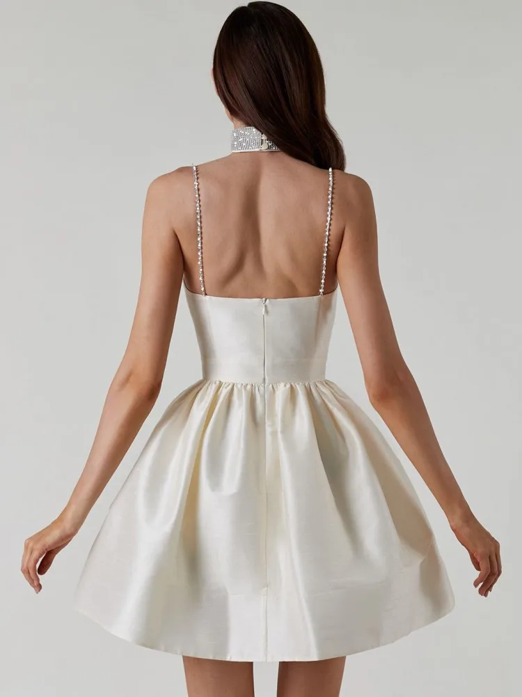 فستان نسائي أنيق مثير للنادي موضة ريشة بدون أكمام بخصر مشدود فساتين قصيرة ضيقة ملابس خروج ناعمة فيستدوس 2026 #5