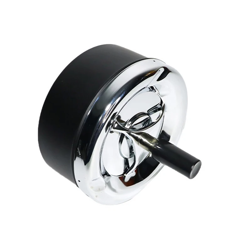 Stainless Steel Spinning Plain Ashtray C Igarette Ash Tray Press Rotating Lid C Igarette Ashtray