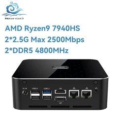 Helorpc Dual LAN 6 USB Desktop Mini PC DDR5 M2 NVME 16G 512G Support Windows10/11 Linux Type-C Bluetooth WiFi6 Gaming Computer